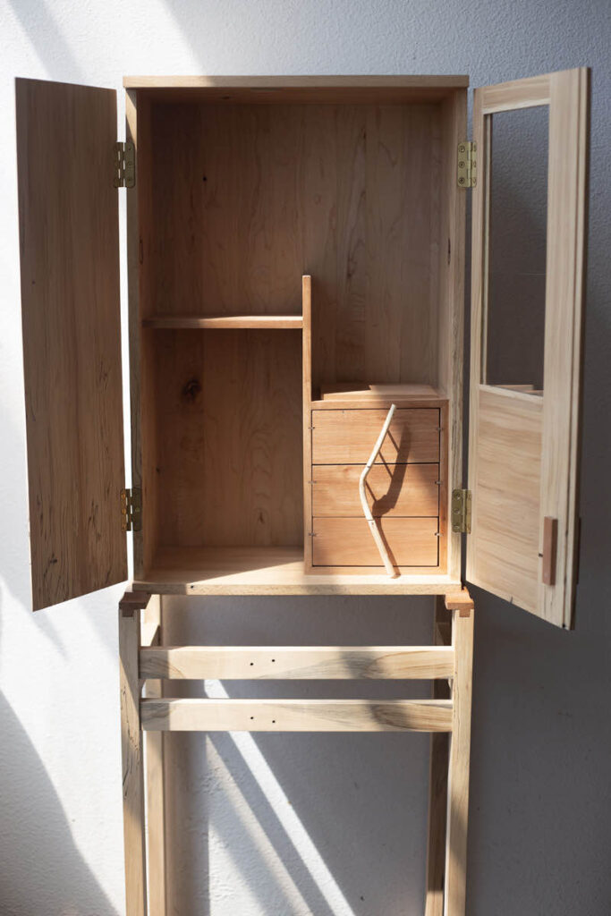 custom wood cabinet with drawers