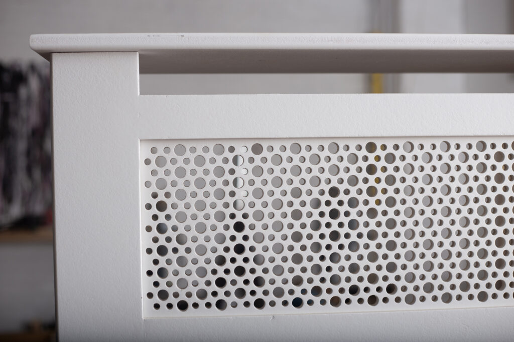 custom white radiator cover